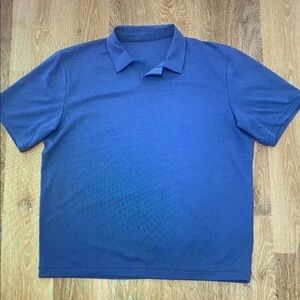 Lululemon Textured Mesh Short-Sleeve Polo Shirt Oasis Blue XXL Waffle Golf Dress